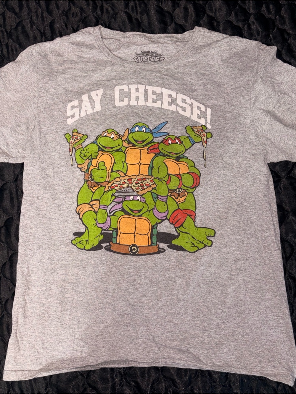 Nickelodeon Gray TMNT 'Say Cheese' Graphic Tee